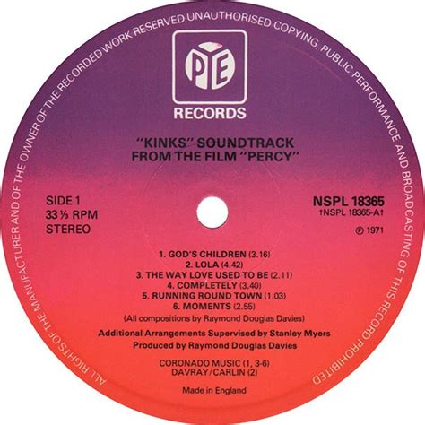 The Kinks Percy Vinyl Pussycat Records