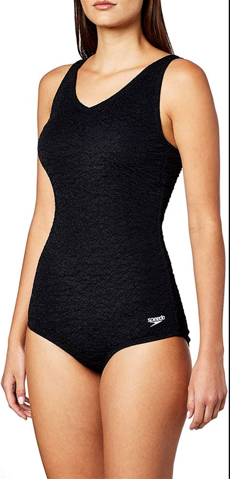 Speedo Womens Pebble Texture One Piece Swimsuit Black Size 12 For Sale Online Ebay