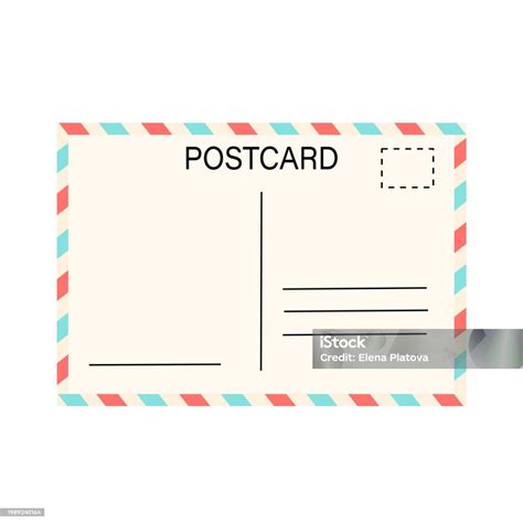 Blank Postcard Vector Post Illustration Isolated On White Background