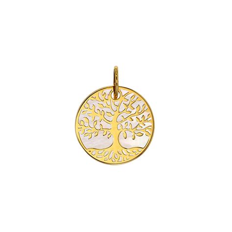 Pendentif Arbre De Vie Sur Nacre Or 750 1000 Laval Europe