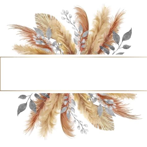 A White And Gold Banner With Some Brown Feathers On It Background