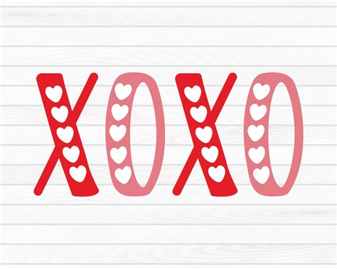 Hugs And Kisses Svg Xoxo Svg Heart Svg Valentines Svg Love Svg