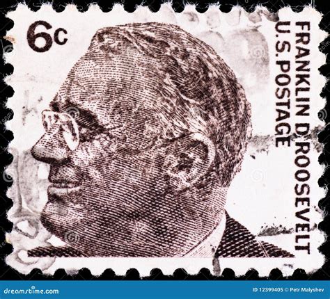 Postage Stamp With Franklin Roosevelt Editorial Image Image Of