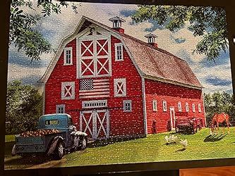 Amazon RoseArt Kodak Premium Pretty Red Barn 1000 Piece