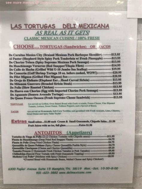 Online Menu Of Las Tortugas Deli Mexicana Restaurant Memphis