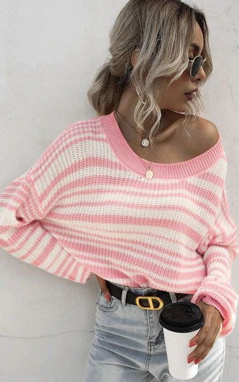 Striped Drop Shoulder Jumper Sweater Multi Sponsored Sweaters