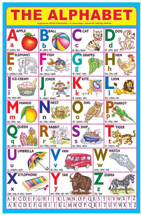 English Alphabet Chart For Kids Alphabet Chart Printable Kindergarten Charts Abc Kids Size ...