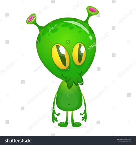 Green Alien Cartoon Vector Illustration Isolated Vector De Stock