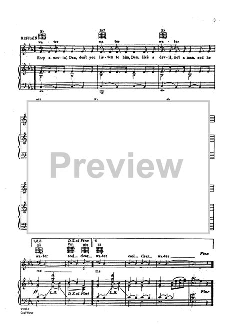 Cool Water Sheet Music For Pianovocalchords Sheet Music Now