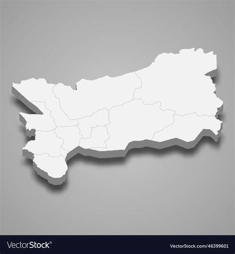 D Isometric Map Of Zacapa Is A Province Of Vector Image