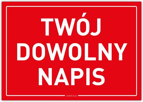 Tw J Dowolny Napis Tabliczka Personalizowana A V Ceny I Opinie