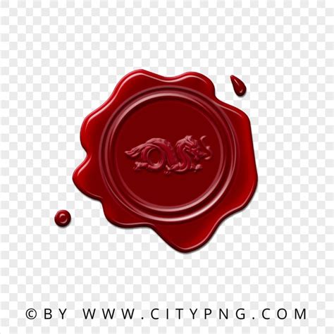 Chinese Dragon Red Seal Wax Stamp PNG IMG | Citypng