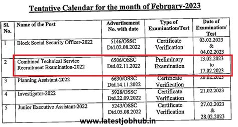 OSSC JE Admit Card 2023 CTS Prelims Group B Exam Hall Ticket