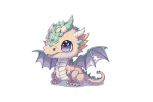 Cute Dragons Clipart Cute Dragons PNG Graphic By Phoenixvectorarts