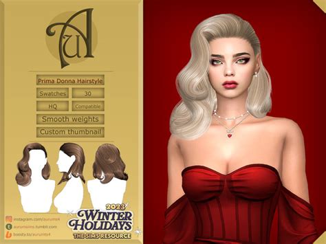 The Sims Resource Winter Holidays 2023 Prima Donna Hairstyle