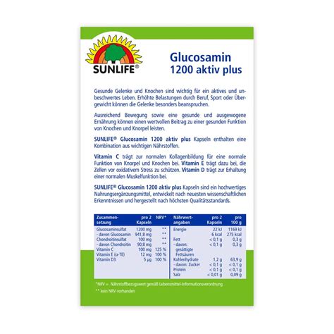 Sunlife Glucosamin Aktiv Plus St Shop Apotheke