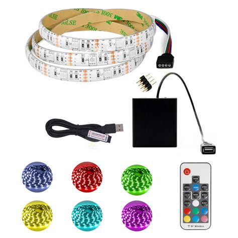 5v Rgb Led Light Strip Usb Battery Operated 5050 Smd Waterproof Rgb Strips With Remote Control