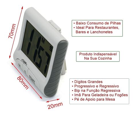 Timer Digital Temporizador Cronômetro Cozinha Imã Regressivo