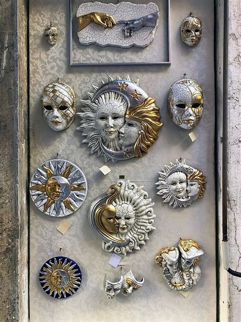 Colorful Venetian Carnival Masks Adorn The Shop Wall In Venice Veneto ...