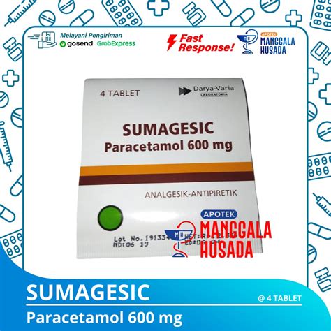 Jual SUMAGESIC PARACETAMOL 600 MG PER STRIP 4 TABLET Shopee Indonesia