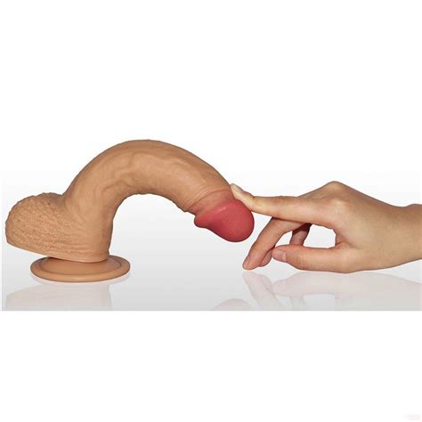 Dual Layered Lovetoy Nature Cock Dildo Cu Strat Dublu Din Silicon