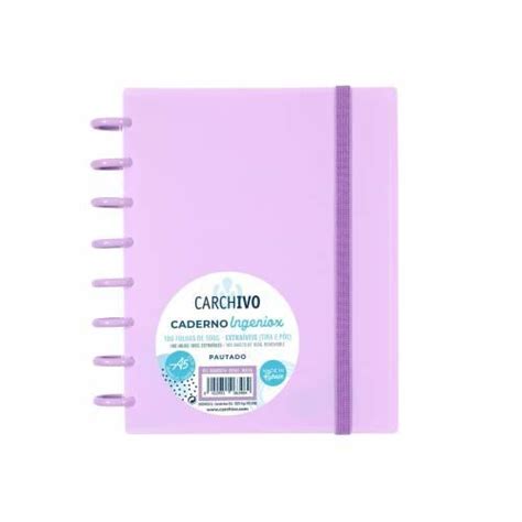 CUADERNO CARCHIVO INGENIOX A5 100 HOJAS CUADRICULA MALVA