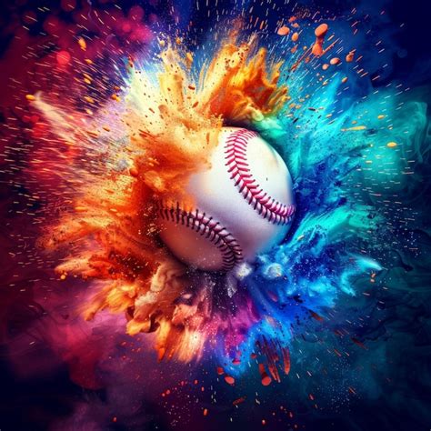 Premium Photo | Abstract Color Explosion Baseball Illustration for ...