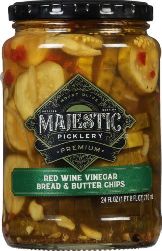 Majestic Picklery Premium Red Wine Vinegar Bread Butter Chips Pickles