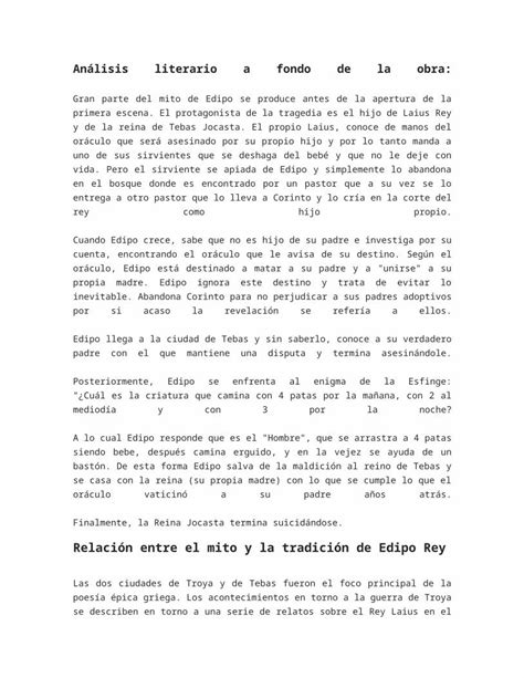 Docx An Lisis Literario A Fondo De La Obra Edipo Rey Pdfslide Net