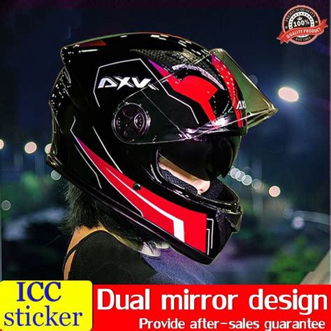 ICC Stickers Helmet Full Face Dual Visor road racing helmet Motorcycle ...