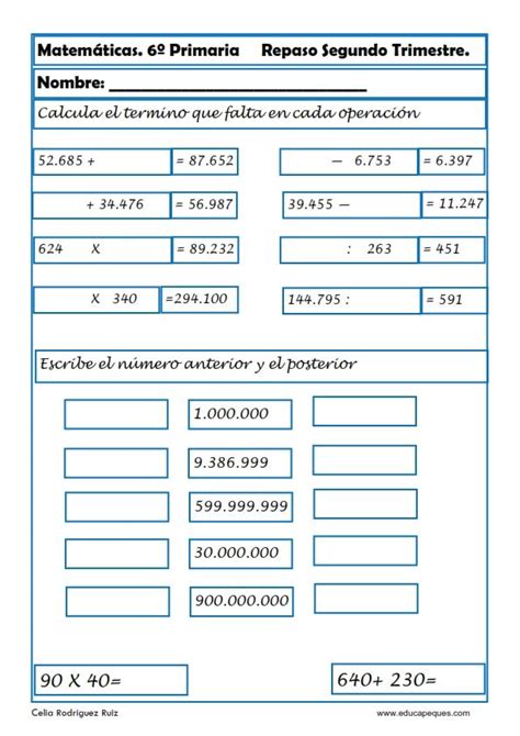 30 Fichas De Matemáticas Para Sexto De Primaria Matematica Ejercicios Fichas De Matematicas Y