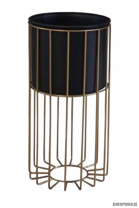 Kwietnik metalowy stojący GOLD Design LOFT 42cm Pakamera pl