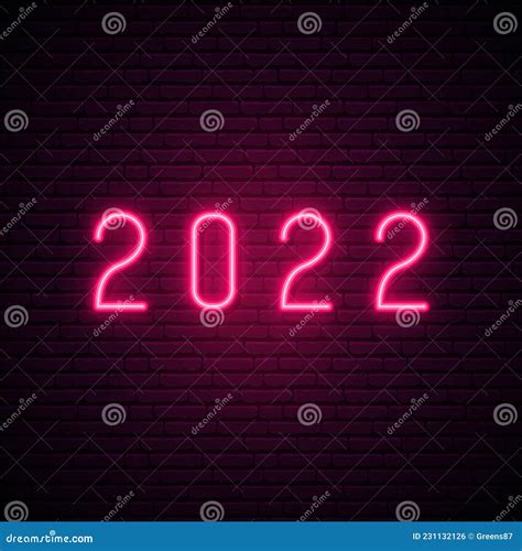 2022 Neon Signboard Happy New Year Stock Vector Illustration Of Greeting Light 231132126