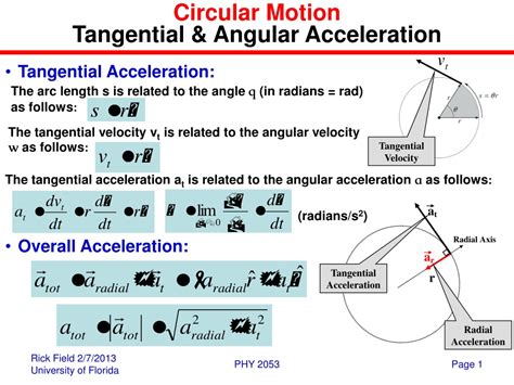 Ppt Circular Motion Tangential And Angular Acceleration Powerpoint