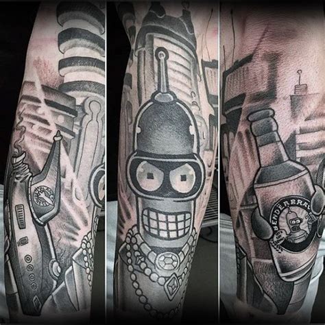 80 Futurama Tattoo Designs For Men Animation Ink Ideas Futurama