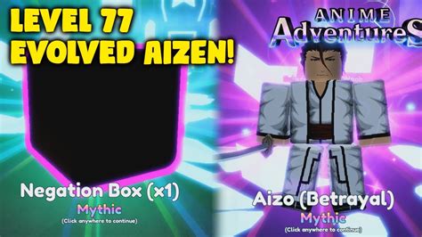 LVL 77 EVOLVED AIZEN SHOWCASE IN ANIME ADVENTURES YouTube