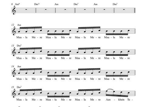 Maula Mere Maula Lead Sheet PDF | 100% Accurate Notes | Lead sheet ...