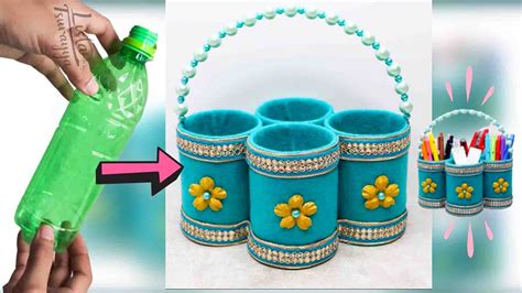 DIY Pen Holder Using Plastic Bottles Tutorial - DIY Joy
