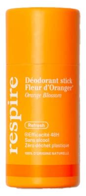 Respire Déodorant Fleur d Oranger Stick Solide Efficacité 48H Carton