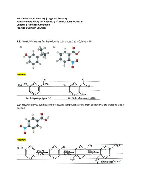 SOLUTION Fundamentals Of Organic Chemistry 7th Edition McMurry