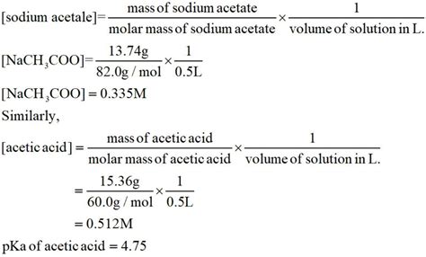 A Buffer Solution Is Prepared By Adding 13 74 G Of Sodium Acetate