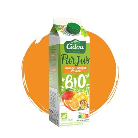 Pur Jus Orange Mangue Passion Bio L Cidou