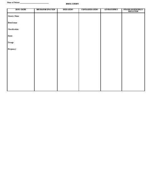 Drug Study Format Therapy Drugs