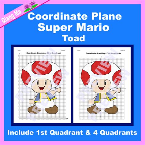 Super Mario Coordinate Plane Graphing Picture Mario Worksheets Library