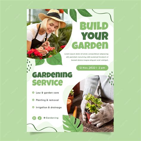 Free Vector Gardening And Cultivation Vertical Poster Template