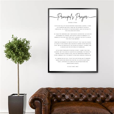 Principal Prayer Wall Art Printable Christian Principal Office Decor School Digital Print