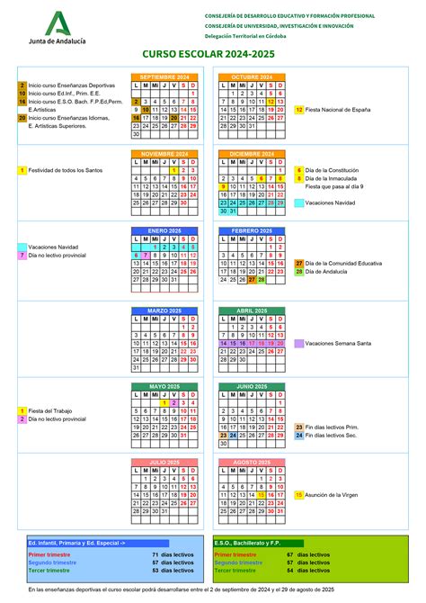 Calendarios escolares 2024 2025 Andalucía APIA