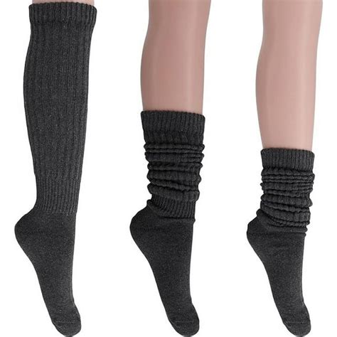 3 Pairs Women S Heavy Slouch Socks Shoe Size 5 10 Black From Aws American Made