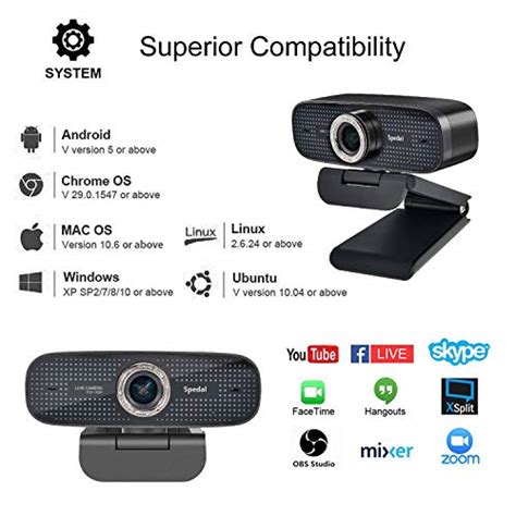 Spedal P Webcam With Microphone Full Hd Live Streaming Web Camera