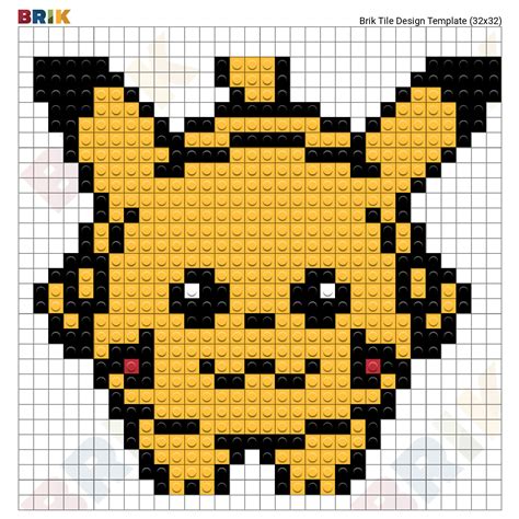 Pikachu Pokemon Pixel Art Grid | Images and Photos finder